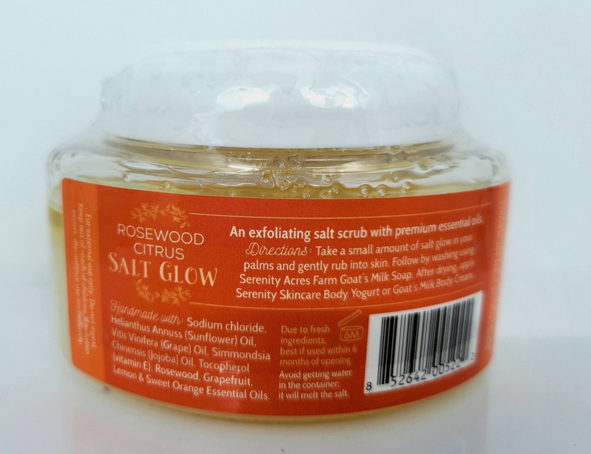 Rosewood Citrus Salt Glow – Woodsy Citrus Exfoliating Scrub | Serenity Acres Farm™