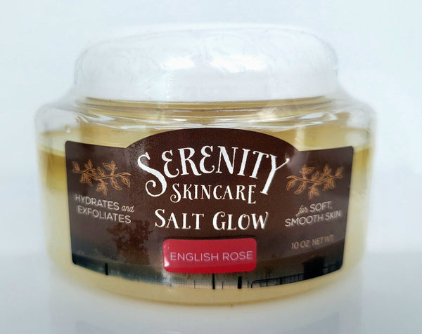 English Rose Salt Glow – Elegant Floral Exfoliating Scrub | Serenity Acres Farm™