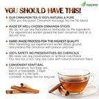 Pure Cinnamon Tea, 100% Natural & Pure Cinnamon. Cinnamon Herbal Tea. Cinnamon Stick Herbal Spice Tea. No Sugar, No Caffeine, No Gluten, Vegan.