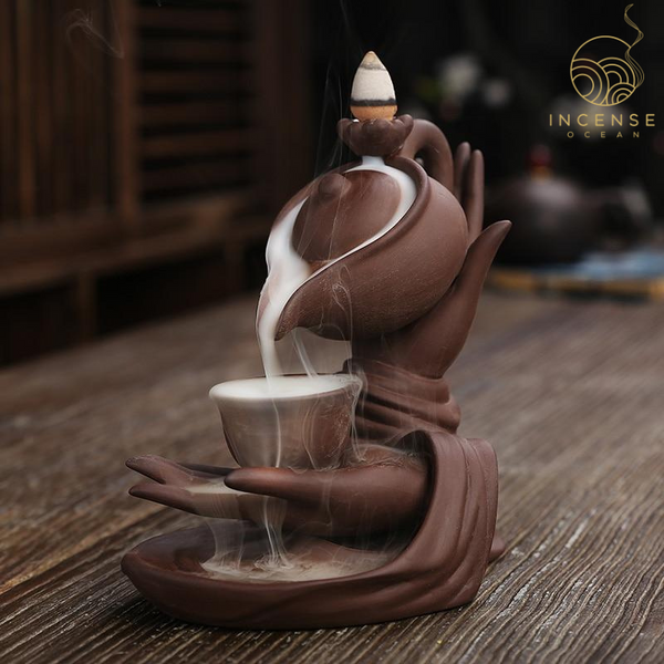 Ceramic Hand Censer Waterfall Incense Burner