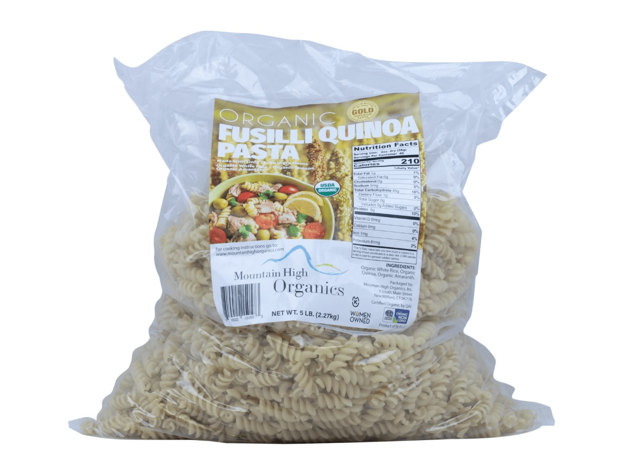 Organic Quinoa Fusilli Gluten Free Pasta With Amaranth And Rice